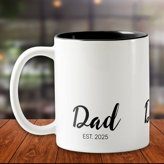 Dad Established New Dad Gift Zweifarbige Tasse