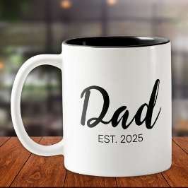 Dad Established New Dad Gift  Zweifarbige Tasse