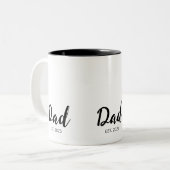 Dad Established New Dad Gift Zweifarbige Tasse (Vorderseite Links)