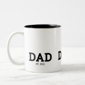 Dad Established New Dad Gift Zweifarbige Tasse (Links)
