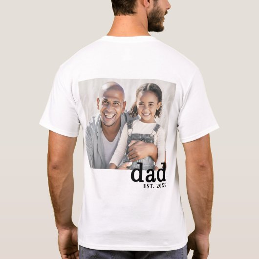 Dad Established Personalized Photo T-Shirt (Rückseite)