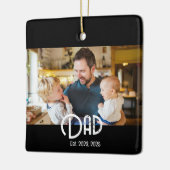 Dad Established Photo Black White Grunge Keramikornament (Links)