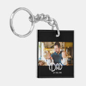 Dad Established Photo Black White Grunge Schlüsselanhänger (Vorderseite links)