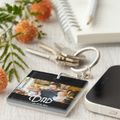 Dad Established Photo Black White Grunge Schlüsselanhänger (Vorderseite rechts)