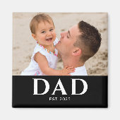 Dad Established Photo Father’s Day  Magnet (Vorne)