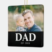 Dad Established Photo Fathers Christmas Keramikornament (Links)