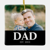 Dad Established Photo Fathers Christmas Keramikornament (Vorderseite)
