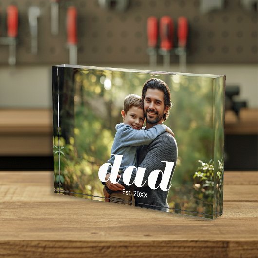 Dad Established Photo Father's Day Acrylic Block