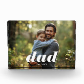 Dad Established Photo Father's Day Acrylic Block (Vorderseite)