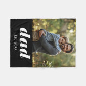 Dad Established Photo Father's Day Fleecedecke (Vorderseite (Horizontal))