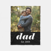 Dad Established Photo Father's Day Fleecedecke (Vorderseite)