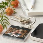 Dad Established Photo Father's Day Gift Schlüsselanhänger (Vorderseite rechts)