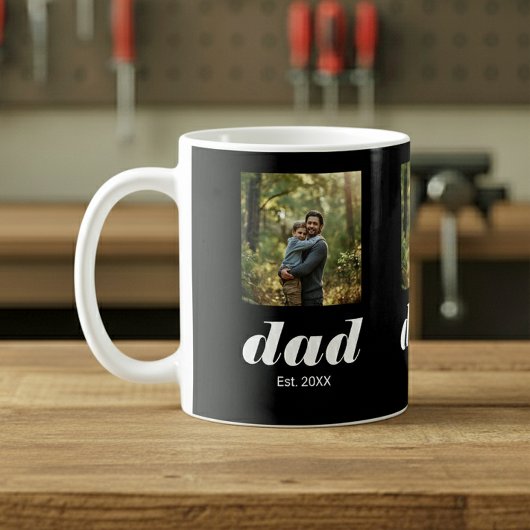 Dad Established Photo Father's Day Kaffeetasse