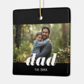 Dad Established Photo Father's Day Keramikornament (Links)