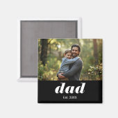 Dad Established Photo Father's Day Magnet (Vorderseite/Rückseite)