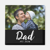 Dad Established Photo Father's Day  Magnet (Vorne)