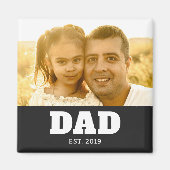 Dad Established Photo Father's Day Magnet (Vorne)