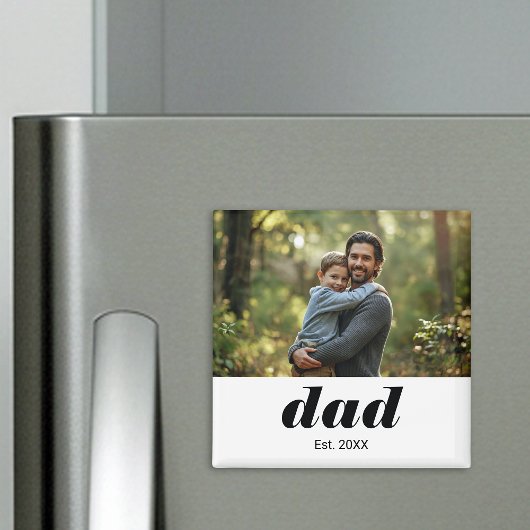 Dad Established Photo Father's Day Magnet