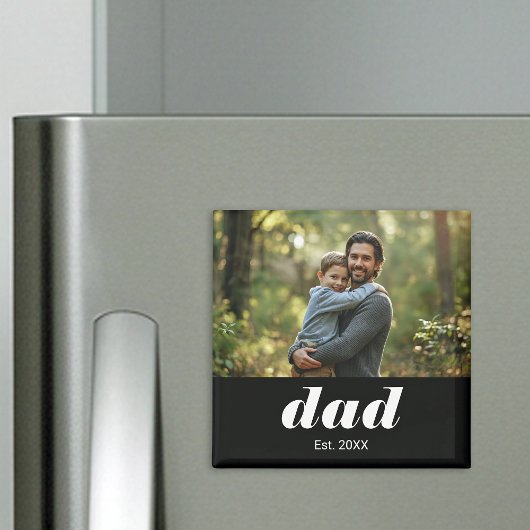 Dad Established Photo Father's Day Magnet