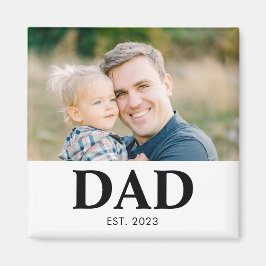 Dad Established Photo Fathers Day Magnet