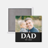 Dad Established Photo Fathers Day Magnet (Vorderseite/Rückseite)