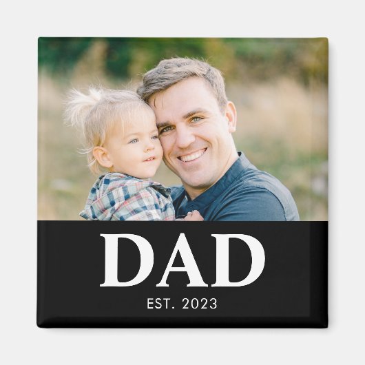 Dad Established Photo Fathers Day Magnet (Vorne)