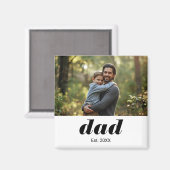 Dad Established Photo Father's Day Magnet (Vorderseite/Rückseite)