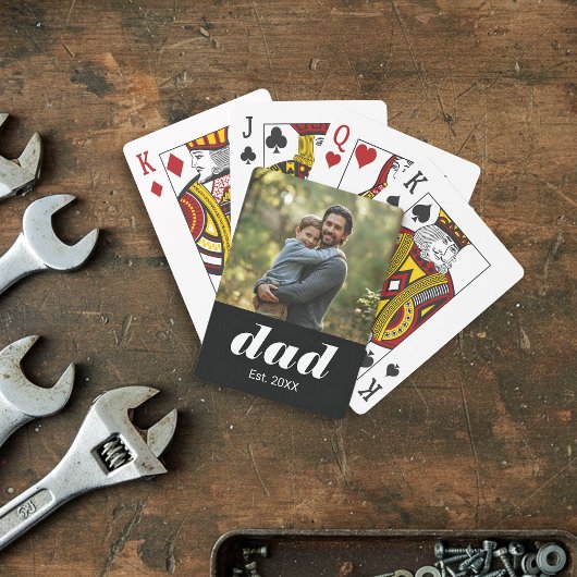 Dad Established Photo Father's Day Spielkarten