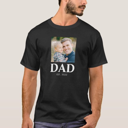 Dad Established Photo Fathers Day T-Shirt (Vorderseite)