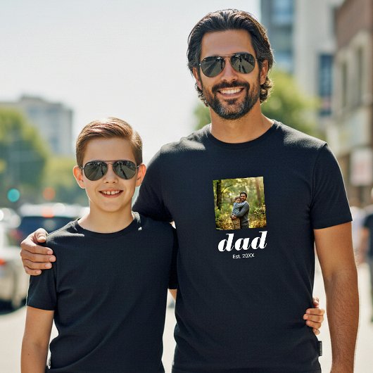 Dad Established Photo Father's Day T-Shirt