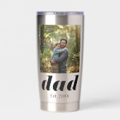 Dad Established Photo Father's Day Thermobecher (Rückseite)