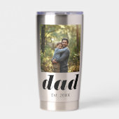 Dad Established Photo Father's Day Thermobecher (Vorderseite)