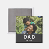 Dad Established Photo Gift Father's Day Magnet (Vorderseite/Rückseite)