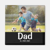 Dad Established Photo Gift Magnet (Vorne)