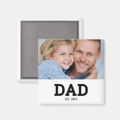 Dad Established Photo Gift Magnet (Vorderseite/Rückseite)