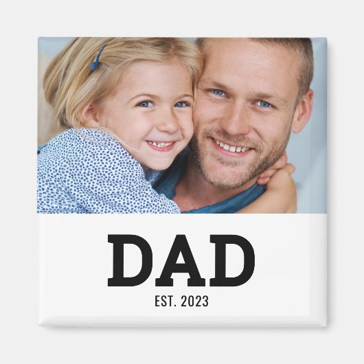 Dad Established Photo Gift Magnet (Vorne)