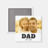 Dad Established Photo Gift Magnet (Vorderseite/Rückseite)