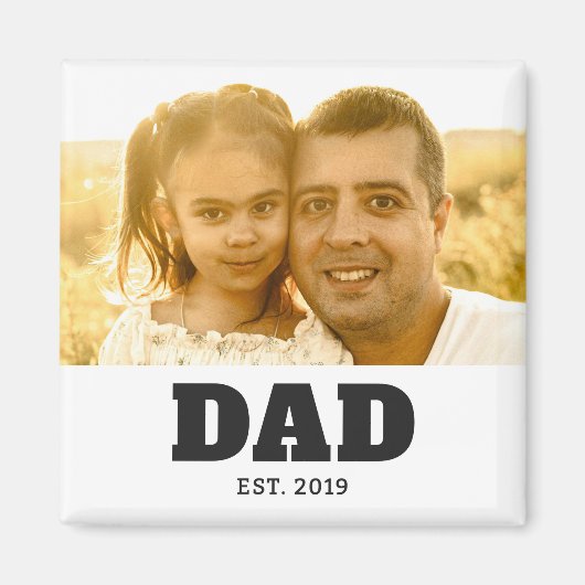 Dad Established Photo Gift Magnet (Vorne)
