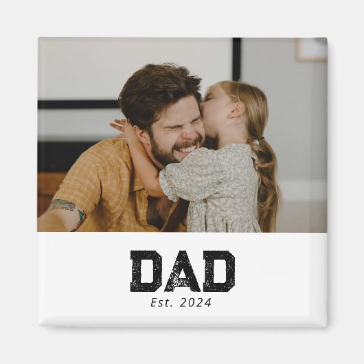Dad Established Photo Gift Magnet (Vorne)