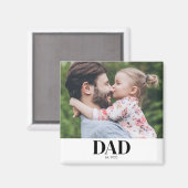 Dad Established Photo Gift Magnet (Vorderseite/Rückseite)