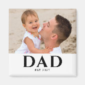 Dad Established Photo Gift Magnet (Vorne)