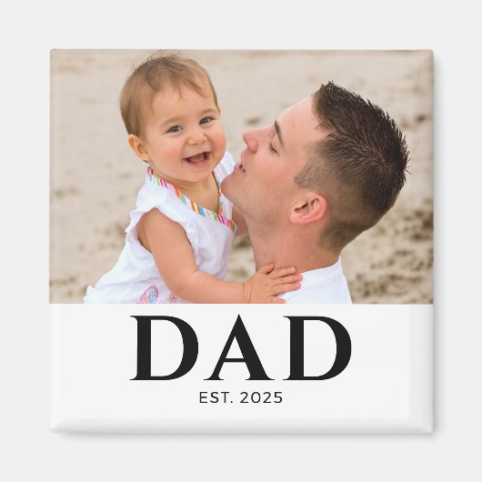 Dad Established Photo Gift Magnet (Vorne)