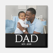 Dad Established Photo Gift Magnet (Vorne)