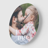Dad Established Photo Große Wanduhr (Winkel)