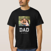Dad Established Photo Modern Typography Black T-Shirt (Vorderseite)