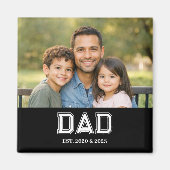 Dad Established Photo Modern Typography Gift Magnet (Vorne)