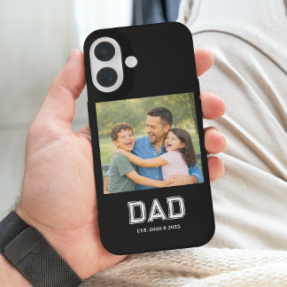 Dad Established Photo Modern Typography New Dad iPhone 16 Hülle