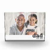 Dad Established Photo Simple Father Picture Block (Vorderseite)