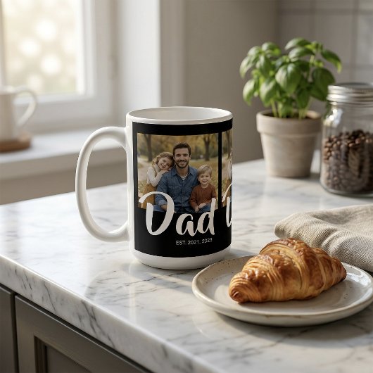 Dad Established Schrift Black 3 Foto Kaffeetasse