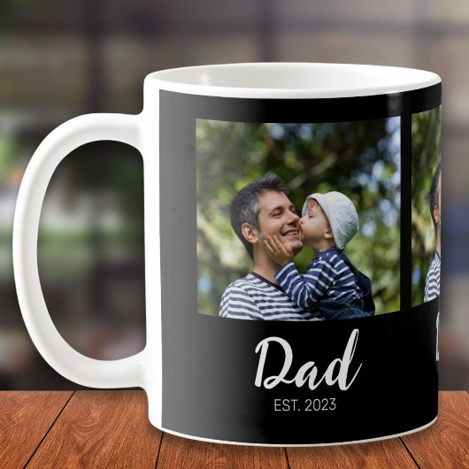 Dad Established Schrift Black 3 Foto Kaffeetasse